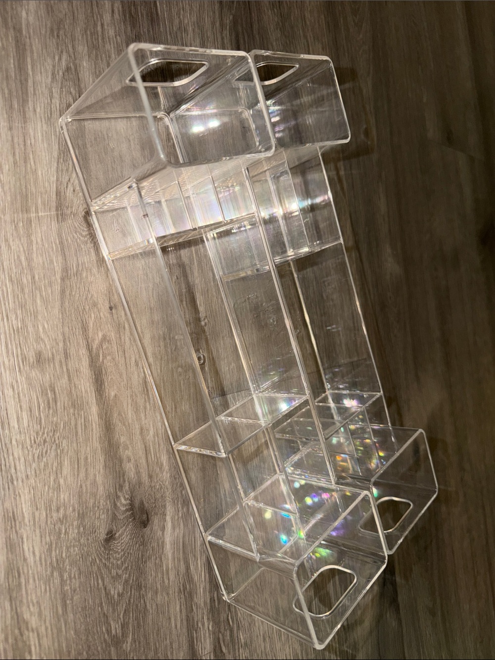 2 used clear acrylic vanity organizer